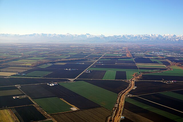 tokachi plain aerial view near obihiro hokkaido